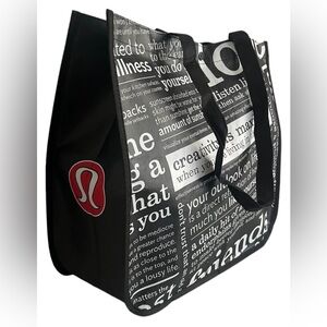 Lululemon Athletica reusable tote black manifesto XL bag
